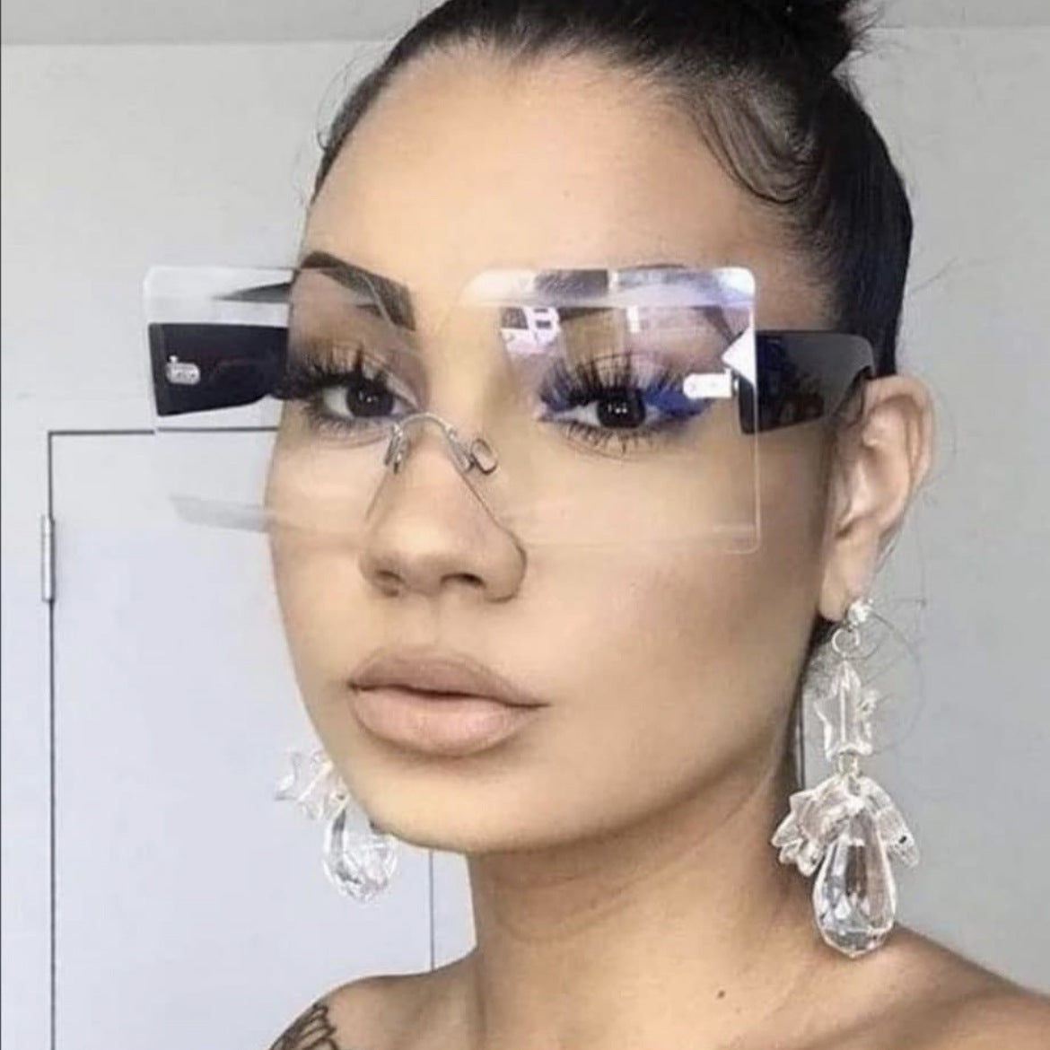 REKTANGLE RIMLESS SUNGLASSES