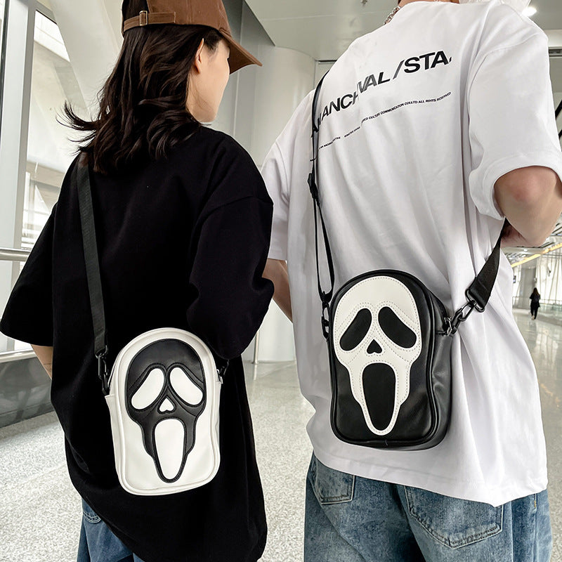 HALLOWEEN FUNNY GHOST SKULL CROSSBODY SHOULDER BAG