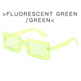 FEMALE FLUORESCENT GREEN STREET SUNGLASSES SHOOTING CATWALK