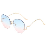 WOMEN'S IRREGULAR RIMLESS CUT EDGE SUNGLASSES