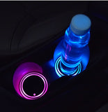 COLORFUL CUP HOLDER LED LIGHT-UP AMBIENT LIGHT FOR CAR   COASTER SOLAR & USB CHARGING NON-SLIP COASTER AUTOMATICALLY