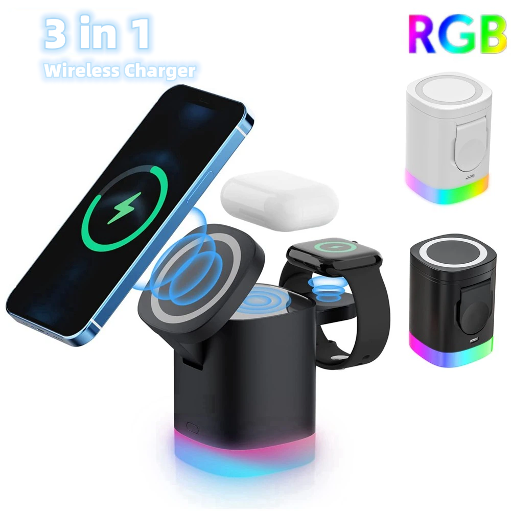 3 in 1 MAGNETIC WIRELESS CHARGER FOR SMARTPHONE