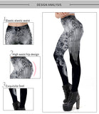 Wings Printing Skinny Pants Stretch Women's Leggings
