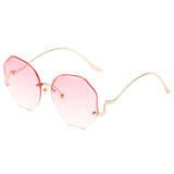 WOMEN'S IRREGULAR RIMLESS CUT EDGE SUNGLASSES